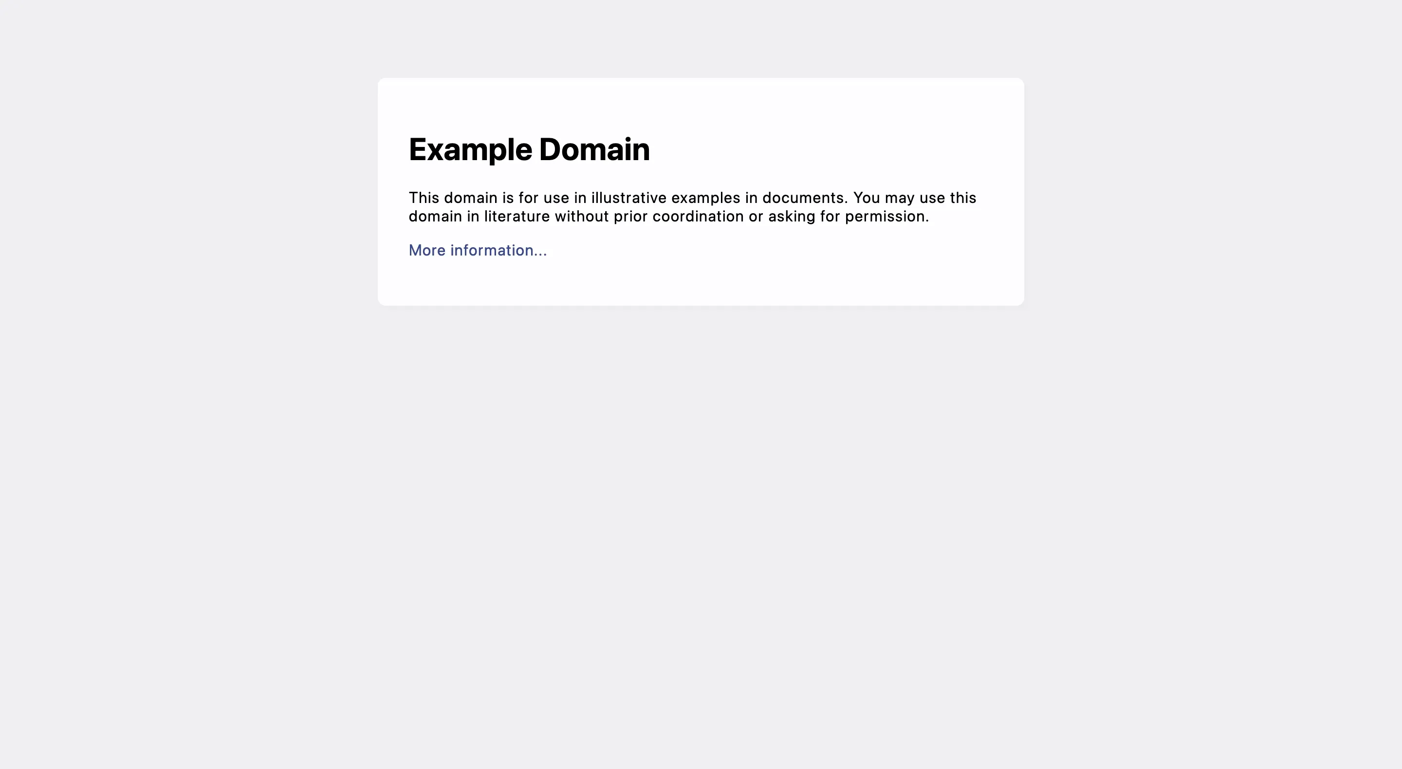 Screenshot of the default example.com page.
